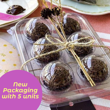 Caja de caramelos transparente/transparente con 6 cavidades (Pack de 5)